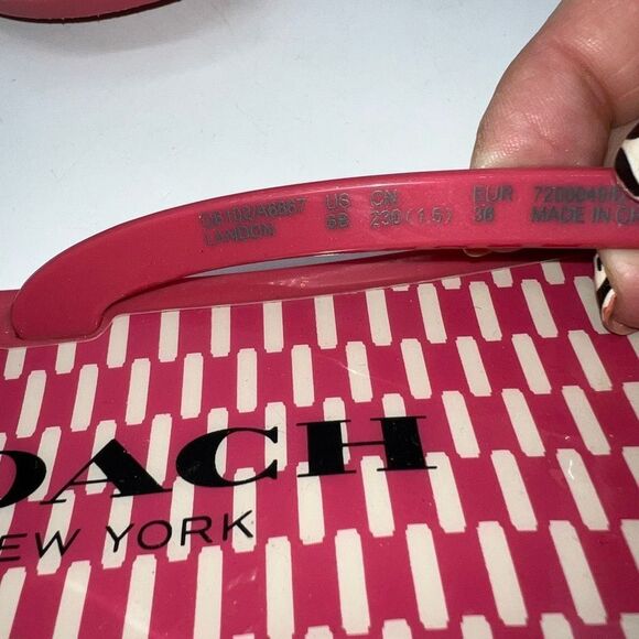 Coach Landon Jelly Flip Flops in Pink - Picture 8 of 8